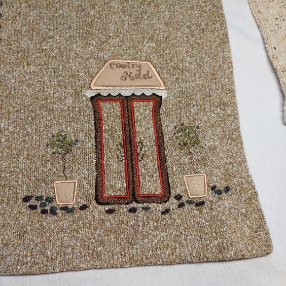 Vintage Tanjay Knit Sweater Women's Brown Country Hotel, Large - Picture 4 of 13